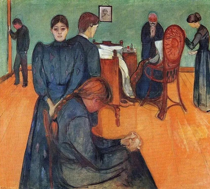 Death in the Sickroom (1893) by Edvard Munch